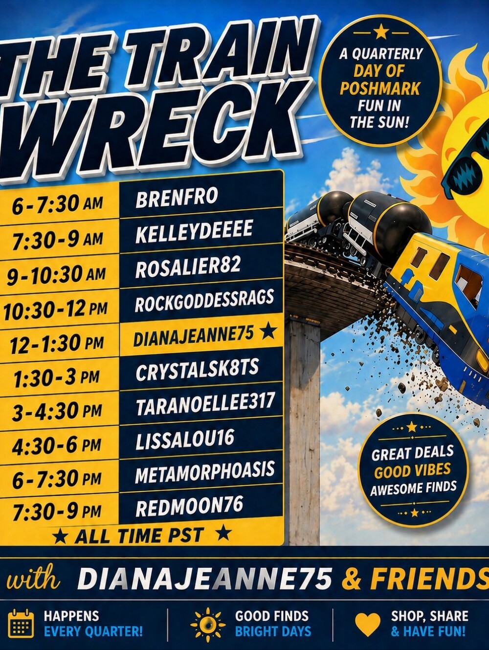 TRAIN WRECK!! LIVE SAT JUNE 13TH 6:00PM PST - LIVE SHOW FLYERS